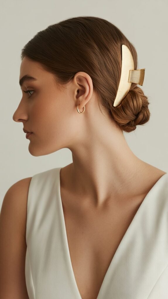 12. Half-Up with Statement Hair Clip