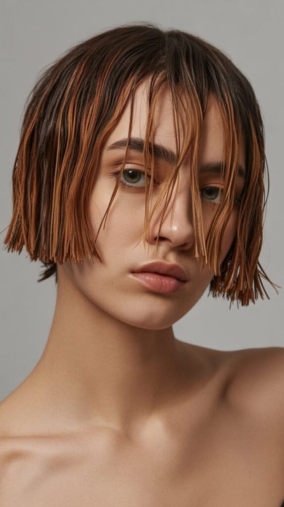 16. Choppy Bob with Piecey Textured Fringe