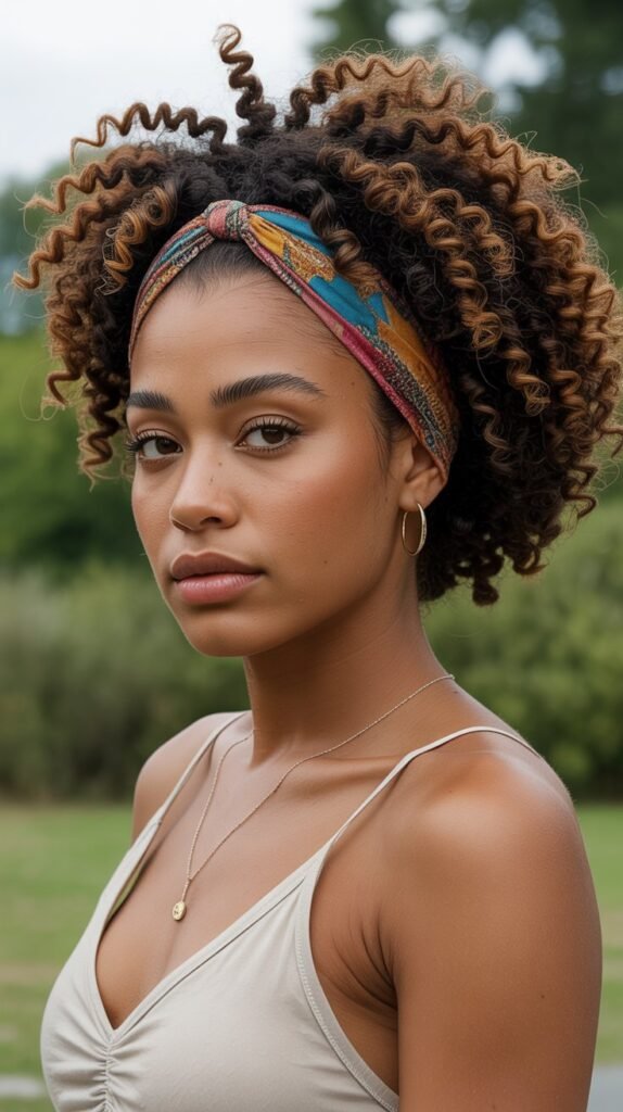 25. Curly Fro with Headband