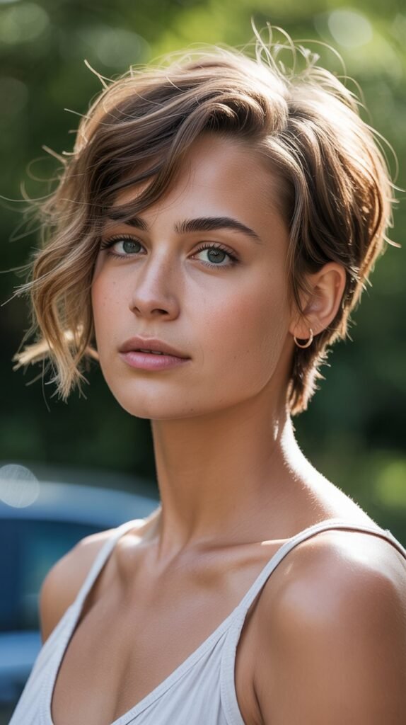 32. Messy Pixie with Balayage