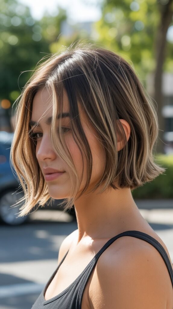 Choppy Bob with Babylights