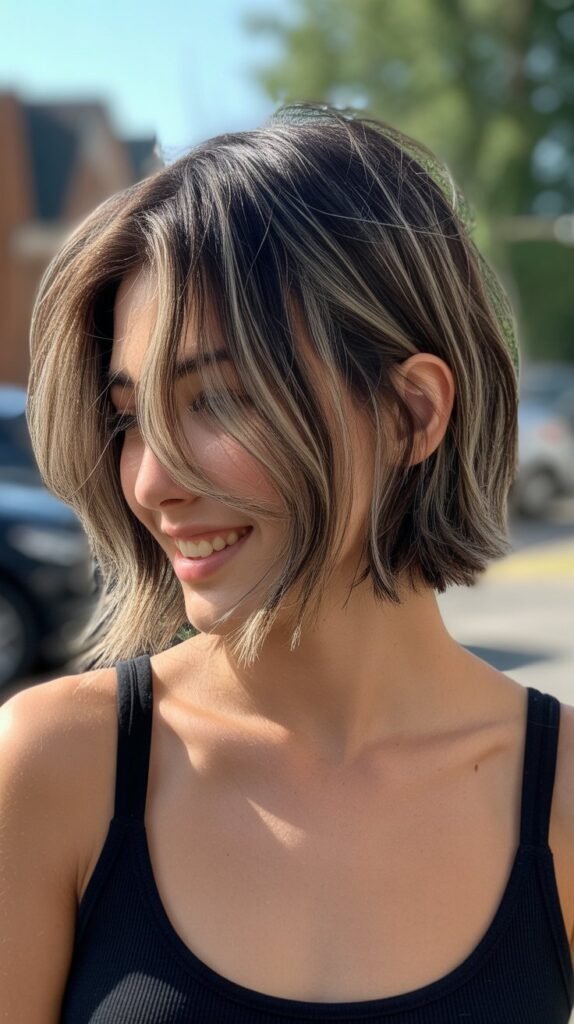  Choppy Bob with Feathered Layers
