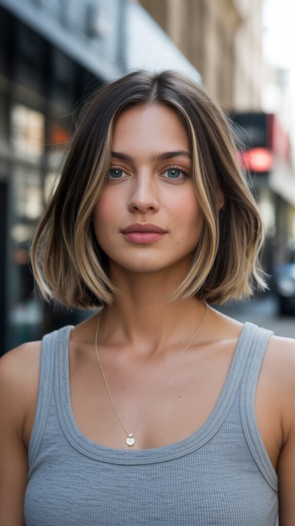 31. Long Bob with Lived-In Roots