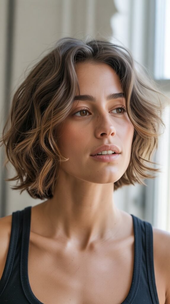 Shaggy Choppy Bob with Natural Texture