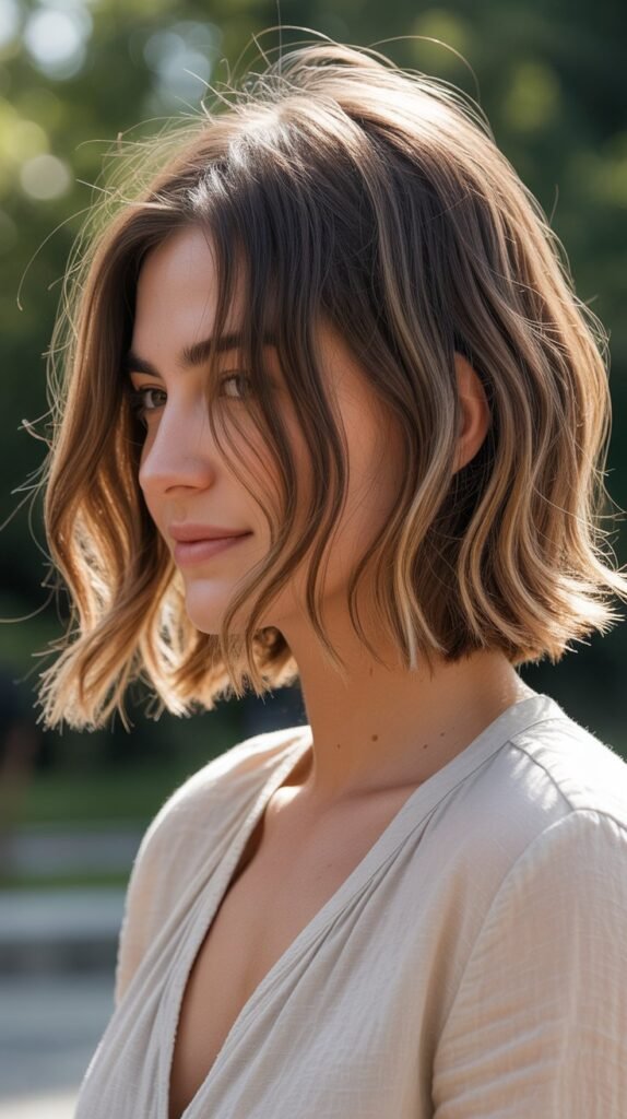 2. Textured Long Bob with Subtle Layers