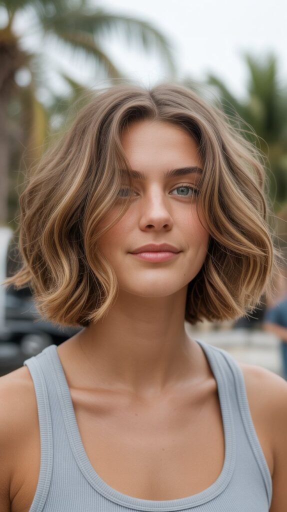 Wavy Choppy Bob for Natural Texture