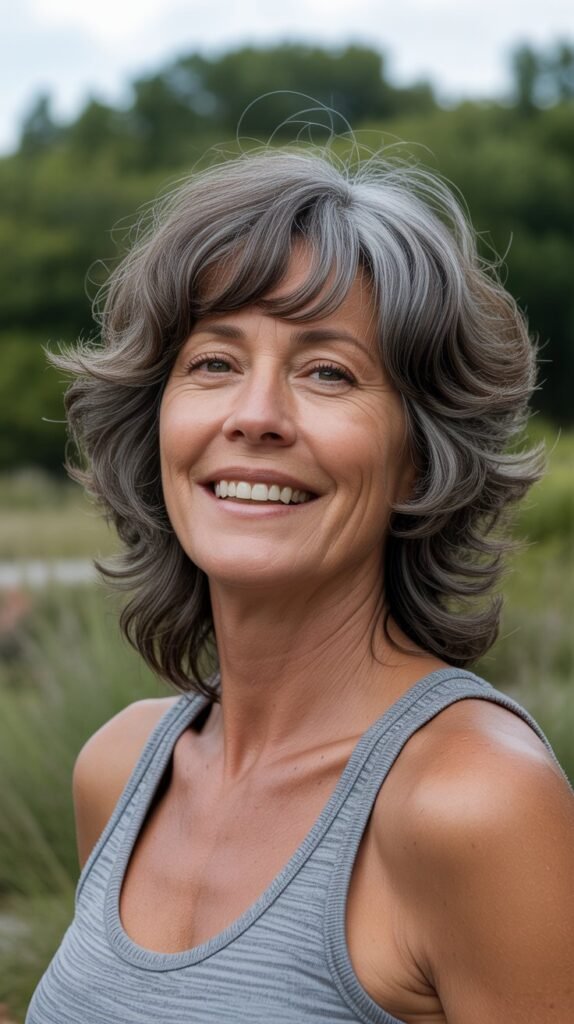 32. Layered Shag with Air-Dried Texture