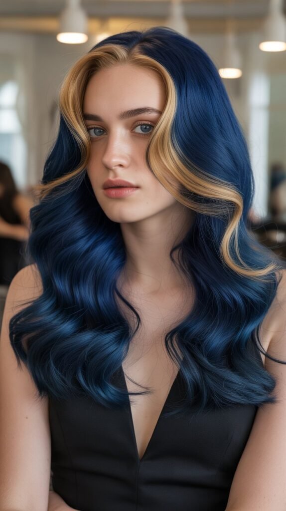 13. Navy Blue and Gold Luxury Mermaid