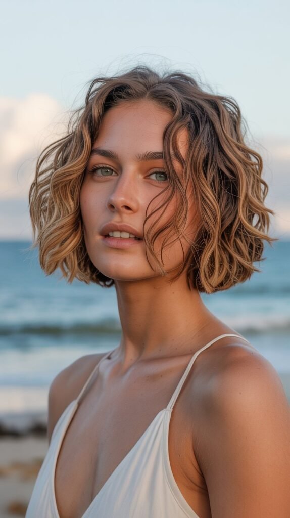 6. Wavy Choppy Bob for Fine Hair