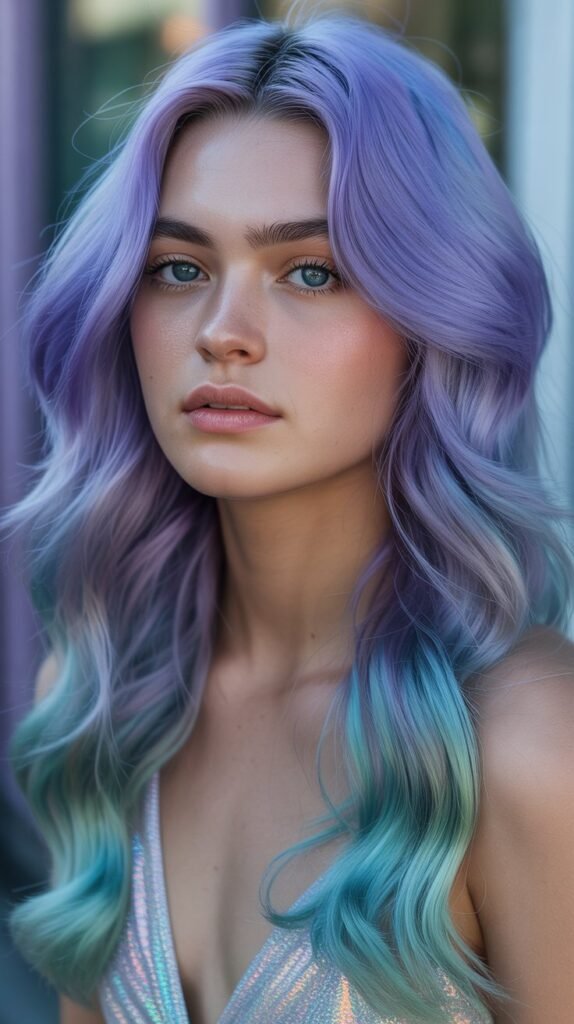 24. Periwinkle and Mint Chrome Mermaid