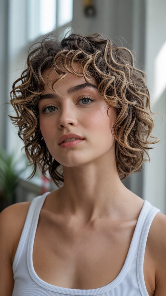 21. Choppy Bob with Curly Texture