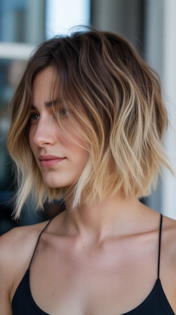  Shaggy Choppy Bob with Ombre