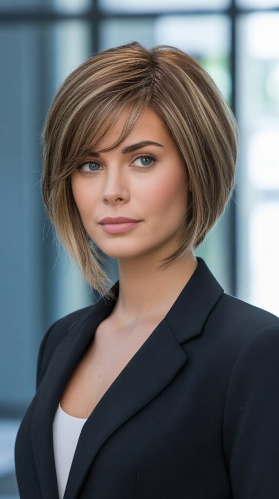 8. Choppy A-Line Bob with Piece-y Bangs