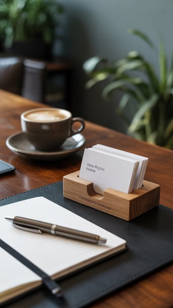 15. Wooden Business Card Holders