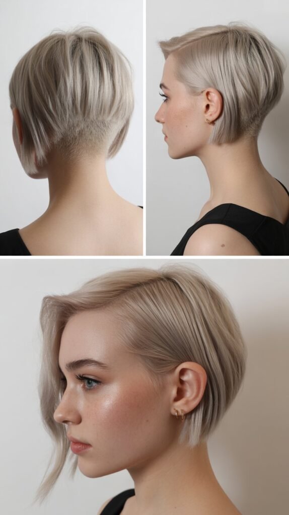 Asymmetrical Bob with Shaved Side