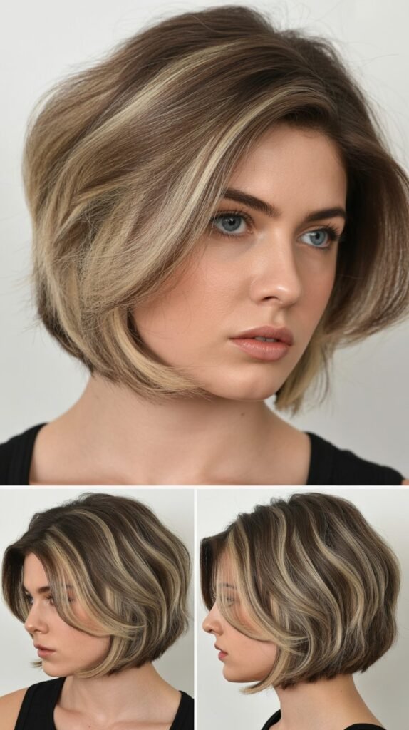 30. Layered Bob with Money Pieces