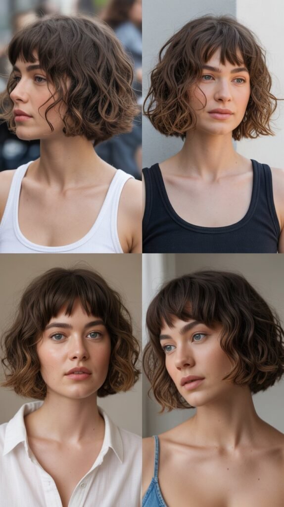  Wavy Bob with Piecey Bangs