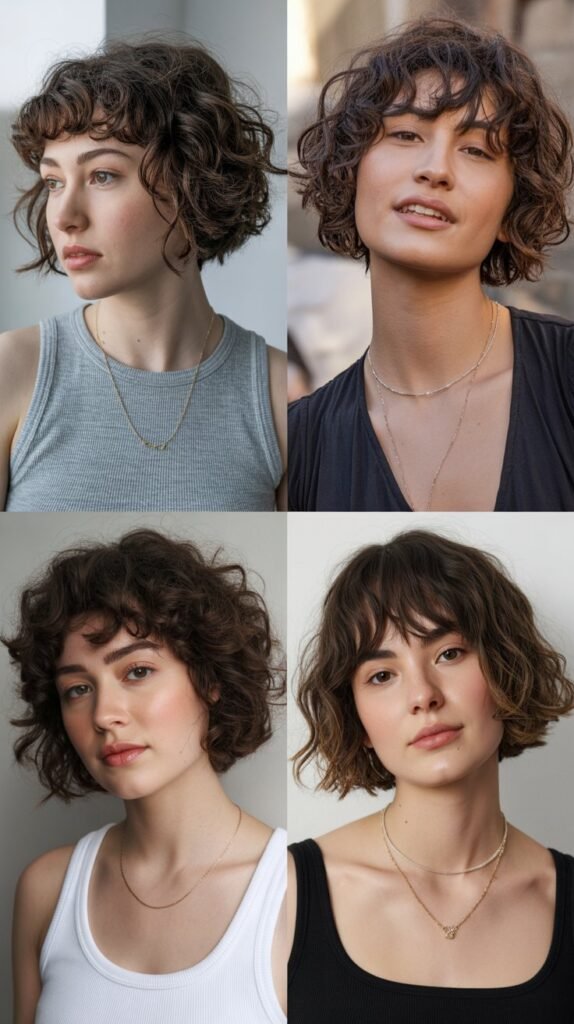 Natural Texture Bob with Minimal Bangs