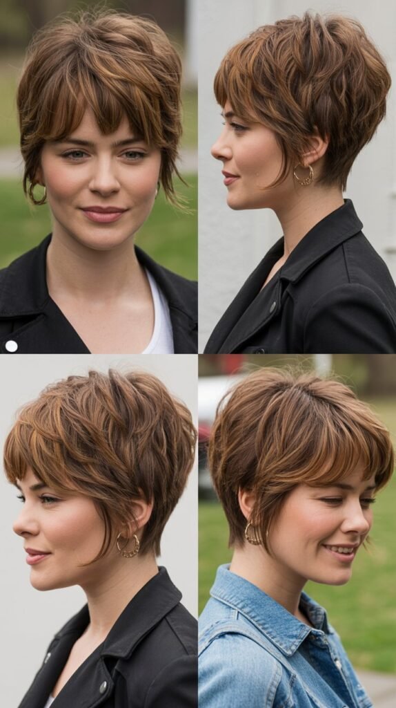 3. Textured Crop With Choppy Bangs