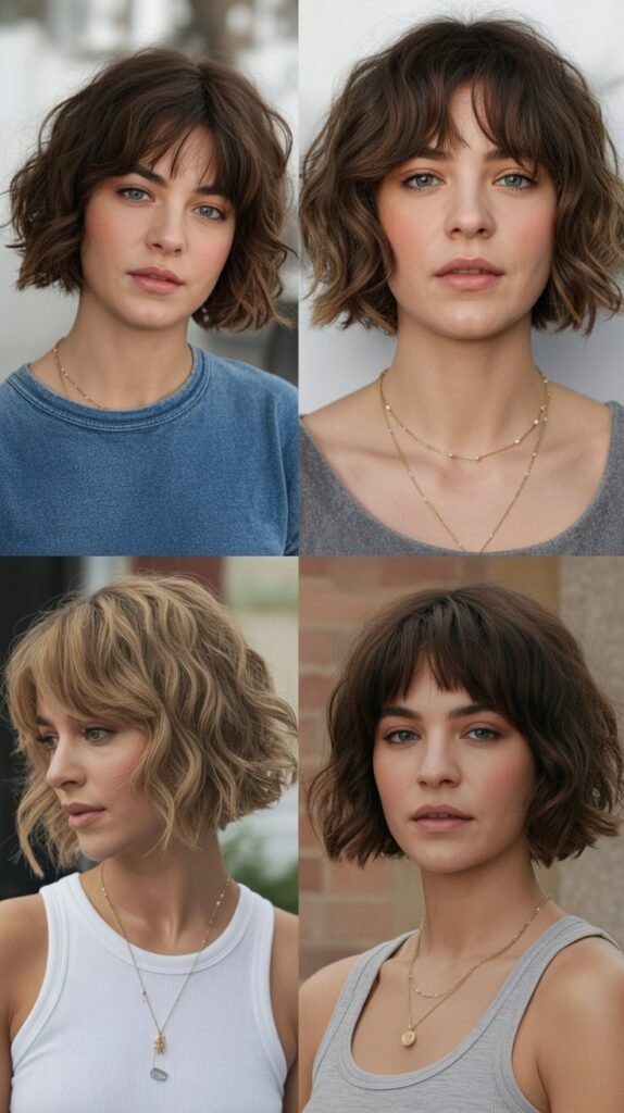 Tousled Bob with Curtain Bangs