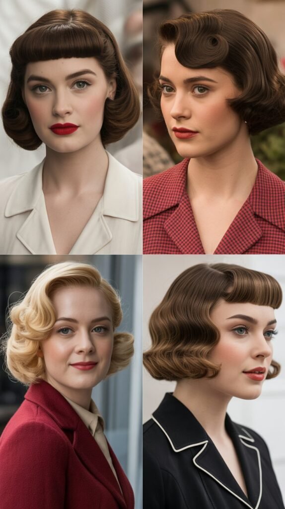  Vintage-Inspired Bob with Pin-Up Bangs
