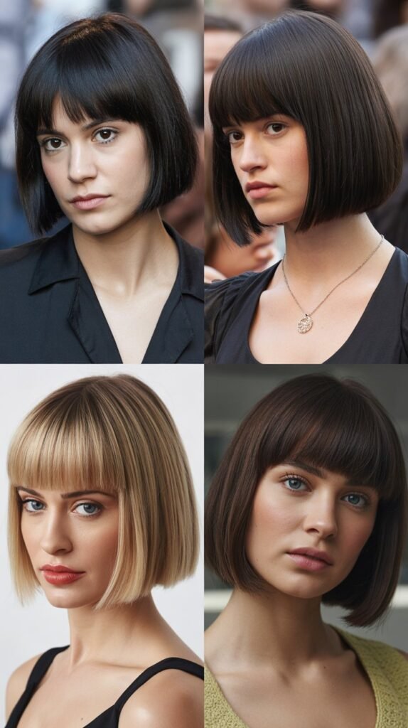 Classic Blunt Bob with Straight-Across Bangs