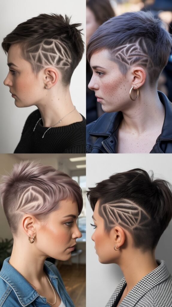 21. The Pixie with Shaved Designs