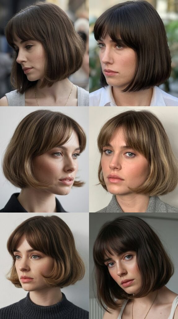 10. Bob with Curtain Bangs