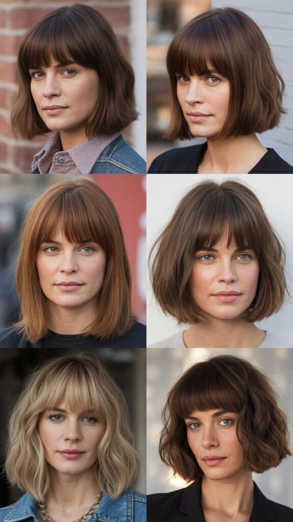  Graduated Lob with Full Bangs