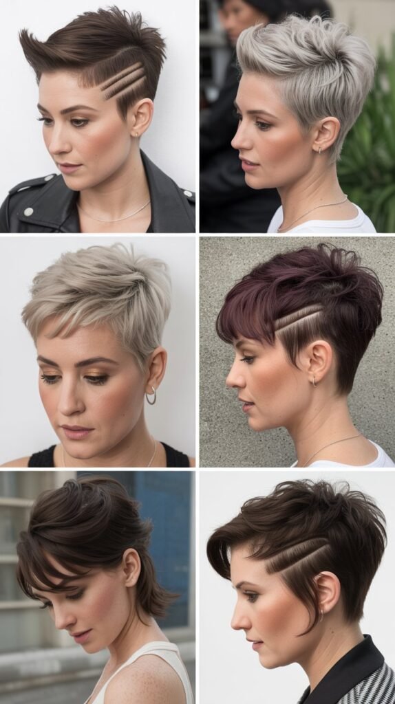 15. Mohawk-Inspired Pixie With Faux Hawk Bangs