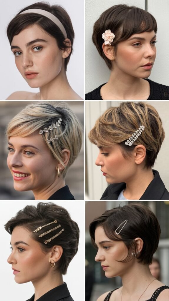 Pixie Cut with Hair Accessories