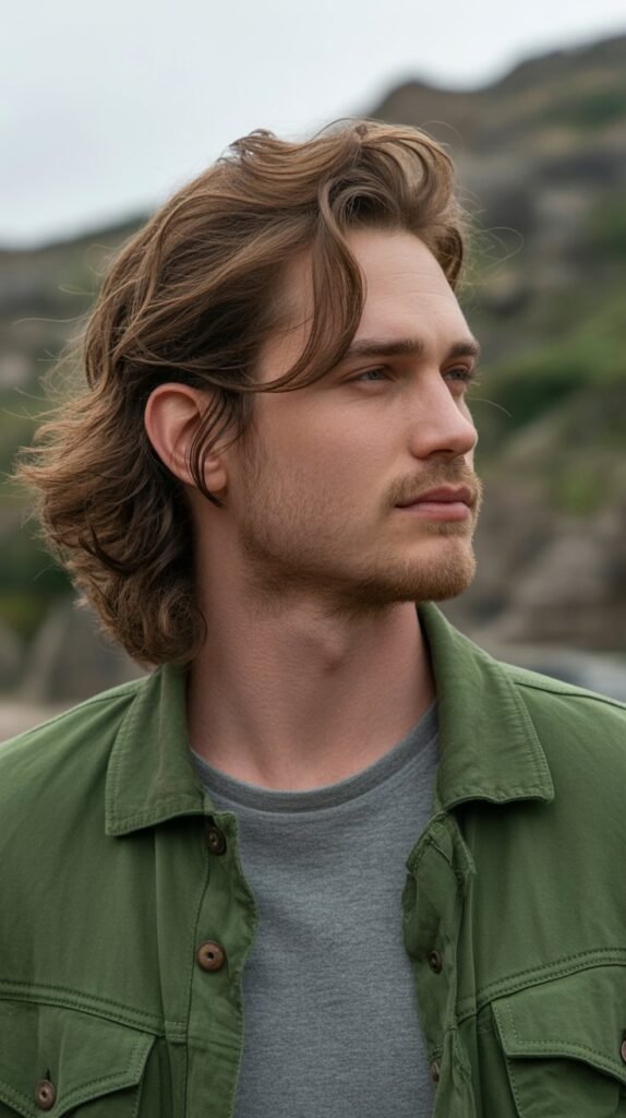 19. Side Part with Natural Flow