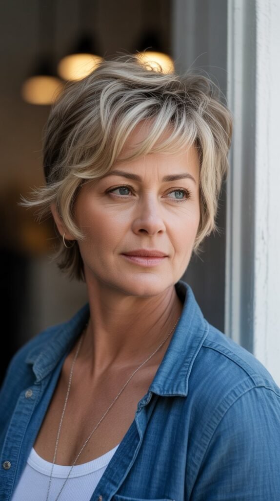 18. Tousled Pixie with Piece-y Texture