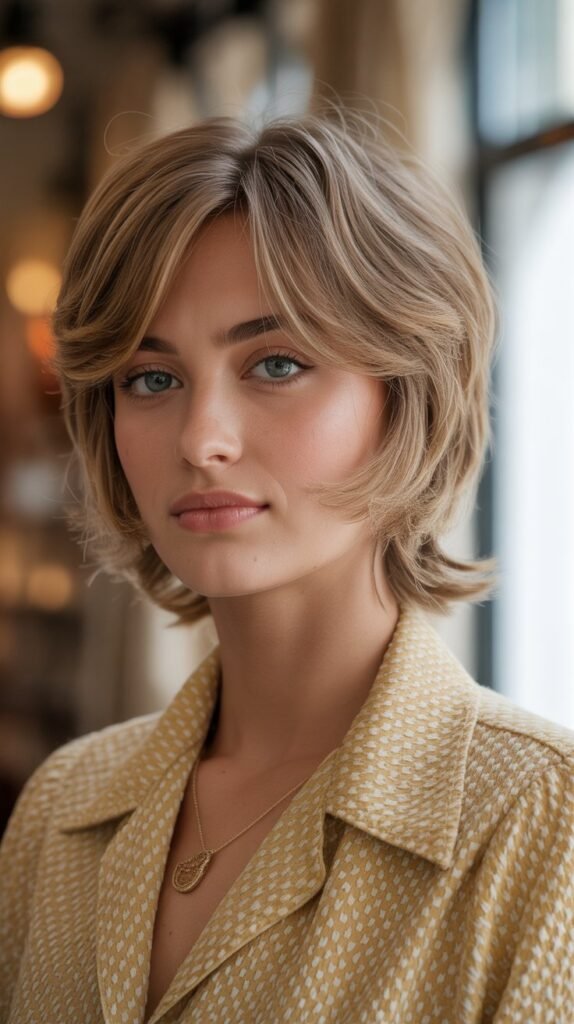 Retro-Inspired Shaggy Choppy Bob