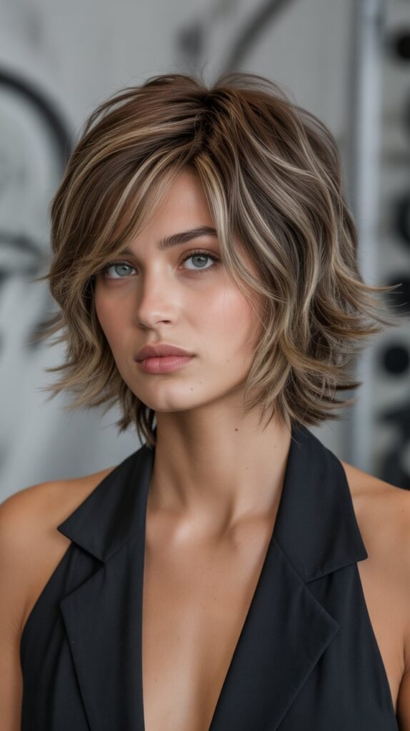 Textured Shaggy Layered Bob