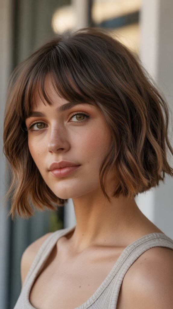 Choppy Bob with Curtain Bangs