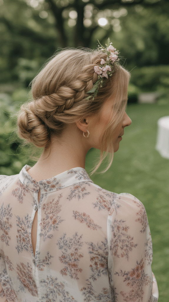 4. Braided Crown Updo