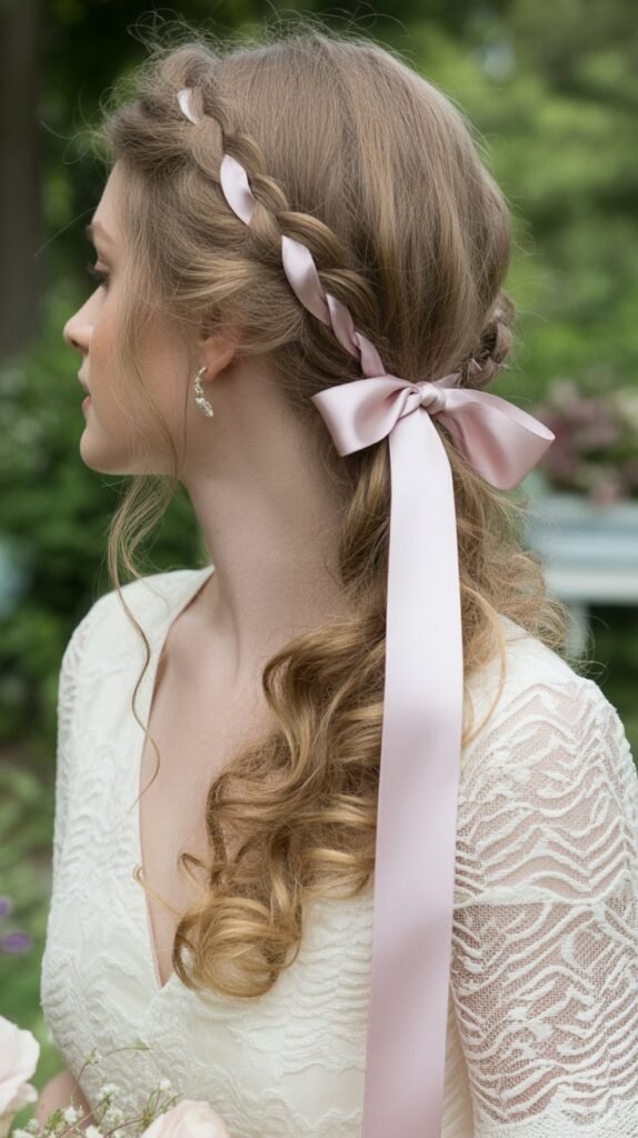 15. Half-Up with Ribbon Weave