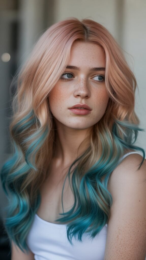 8. Rose Gold and Turquoise Mermaid Fusion