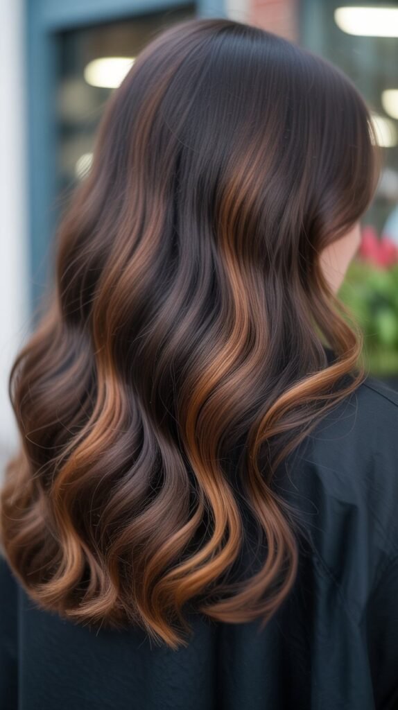 26. Cocoa Brown with Blonde Peekaboos