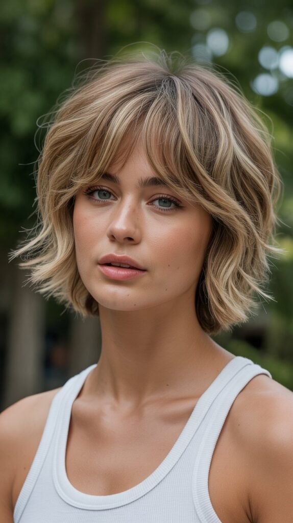 7. Shaggy Bob with Fringe