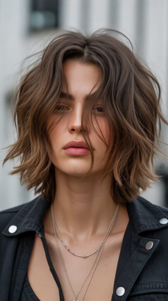 Shaggy Choppy Bob for Effortless Cool