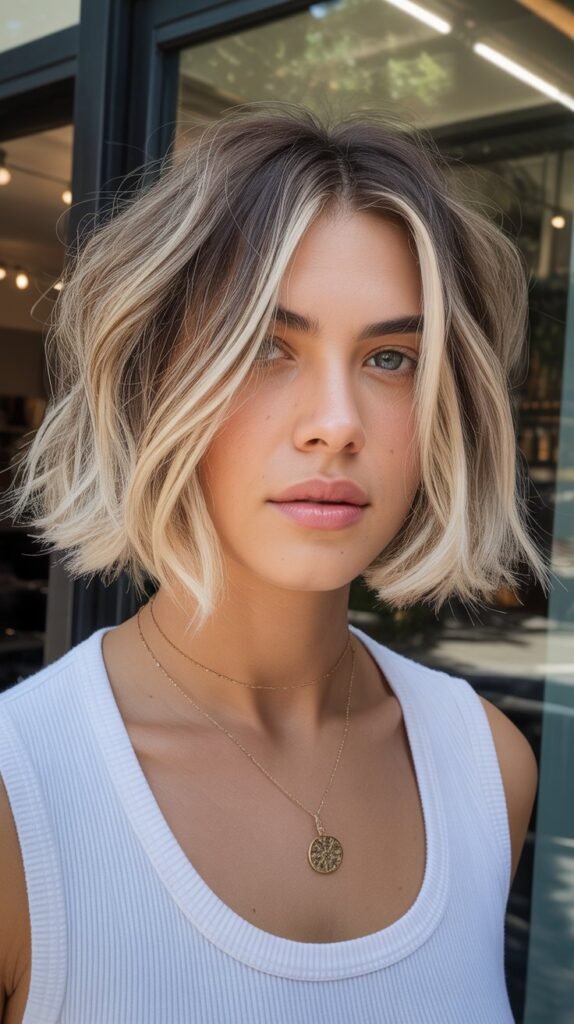 26. Shaggy Bob with Lived-In Color