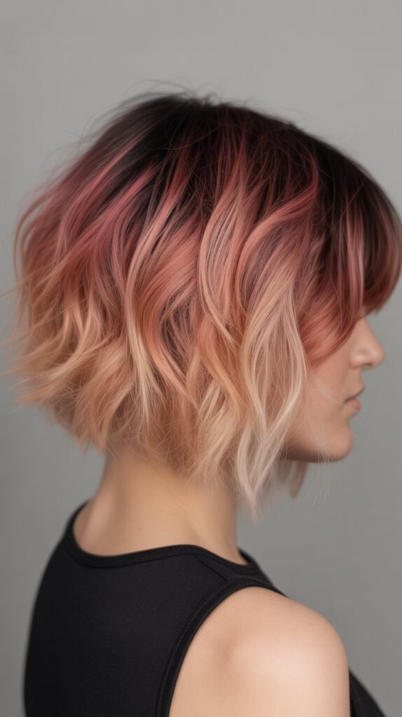 20. Shaggy Choppy Bob with Ombre