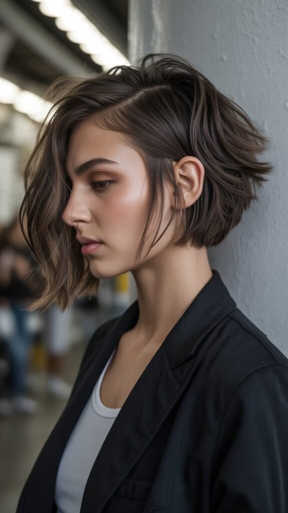 13. Shaggy Choppy Bob with Undercut