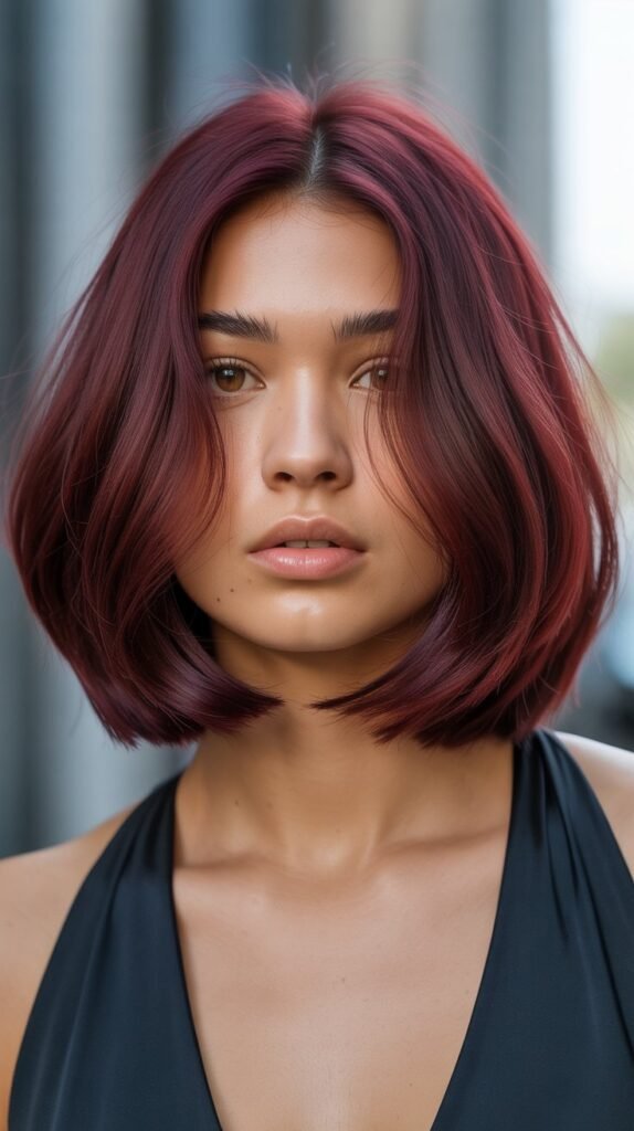 17. Burgundy Lob (Long Bob)