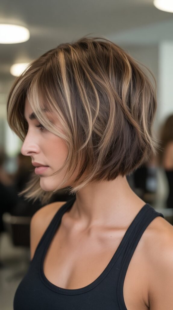 Choppy Bob with Highlights and Lowlights