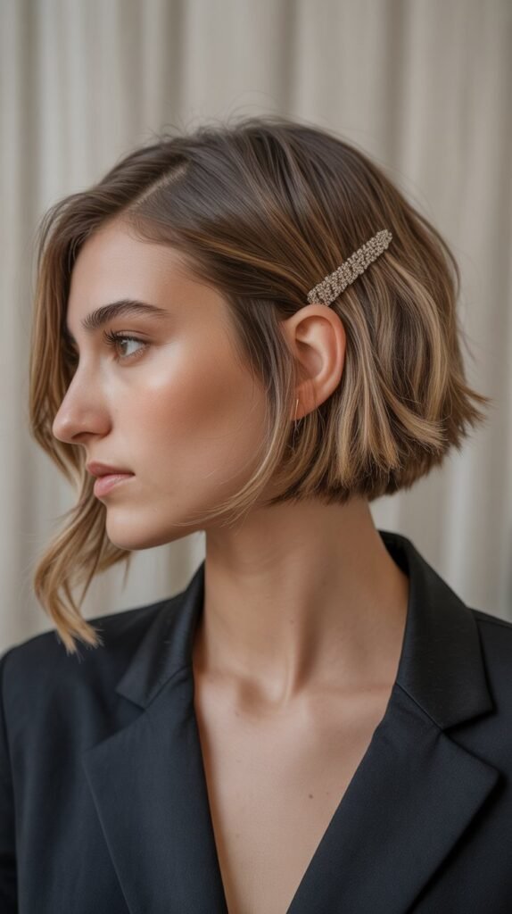  Choppy Bob with Pinned Back Section