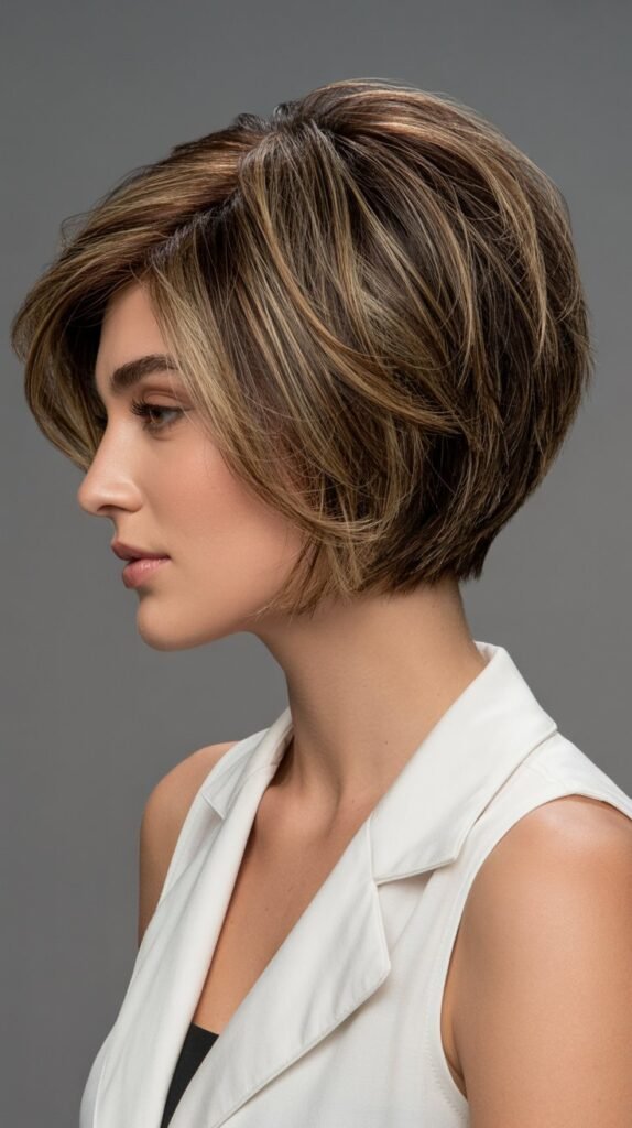 24. Choppy Bob with Volume at Crown