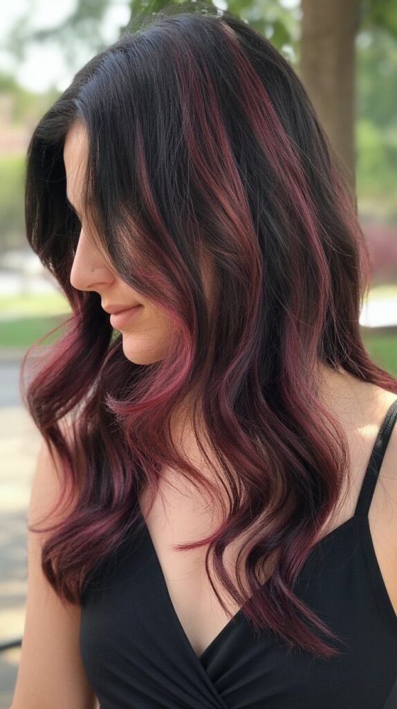 2. Burgundy Balayage